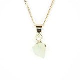Natural rainbow moonstone crystal in silver-plated setting - RAW