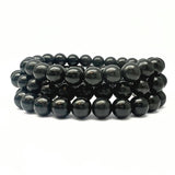 Agat svart, armband 8 mm