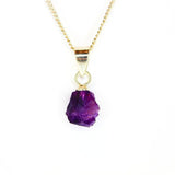 Natural amethyst crystal in silver-plated setting - RAW