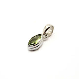 Peridot, hänge i ellips med liten silverram
