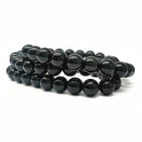 Agat svart, armband 8 mm