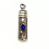 Prayer cylinder, pendant with amethyst