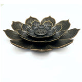 Rökelsehållare Lotus Ljus Oxiderad Mässing