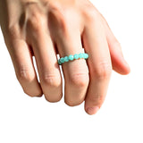 Amazonit, ring av pärlor