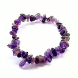 Amethyst, chip bracelet with elastic thread