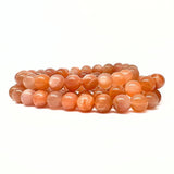 Moonstone, Orange bracelet round beads 8mm