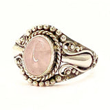 Rosenkvarts, ring silver filigran