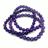Ametist AA, armband pärlor 6 mm