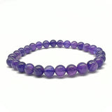 Ametist AA, armband pärlor 6 mm