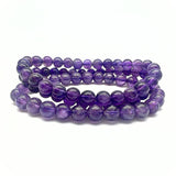Ametist AA, armband pärlor 6 mm