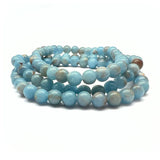 Angelite, bracelet round 6 mm beads