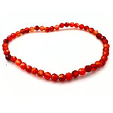 Karneol, fasetterade kristaller 4mm
