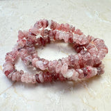 Jordubbskvarts Cherry quartz chipsarmband stora chips