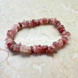 Jordubbskvarts Cherry quartz chipsarmband stora chips