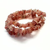 Jordubbskvarts Cherry quartz chipsarmband stora chips