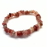 Jordubbskvarts Cherry quartz chipsarmband stora chips
