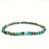 Chrysocolla with turquoise, faceted crystal 4 mm bracelet