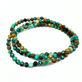 Chrysocolla with turquoise, faceted crystal 4 mm bracelet