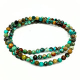 Chrysocolla with turquoise, faceted crystal 4 mm bracelet