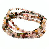 Tourmaline faceted bracelet in mixed colors 4 mm