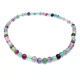 Fluorite rainbow necklace 8 mm beads