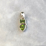 Peridot pendant with two stones