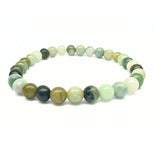 Jade, armband med ärtjade - gröna och vita pärlor 6 mm