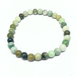 Jade, armband med ärtjade - gröna och vita pärlor 6 mm