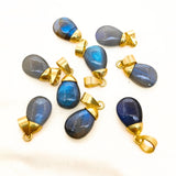Labradorite, Dew Crystal Drop gold-plated silver pendant