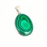Malachite silver pendant with silver edge