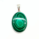 Malachite silver pendant with silver edge