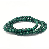 Malakit, rundslipat armband 6 mm