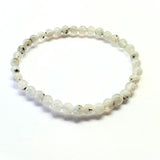Rainbow pattern white bracelet with round beads