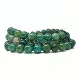 Mossagat, armband runda 8 mm pärlor