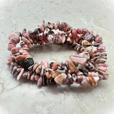 Rhodochrosite chip bracelet