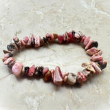 Rhodochrosite chip bracelet
