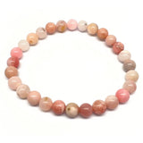 Opal, rosa armband runda 6 mm