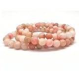 Opal, rosa armband runda 6 mm
