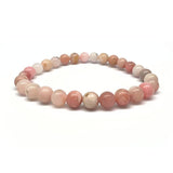 Opal, rosa armband runda 6 mm