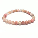 Opal, rosa armband runda 6 mm