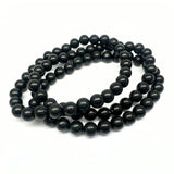 Obsidian svart armband rund 6 mm