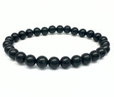 Obsidian svart armband rund 6 mm
