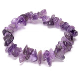 Amethyst, chip bracelet with elastic thread