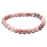 Rodonit, rundslipat armband 6 mm