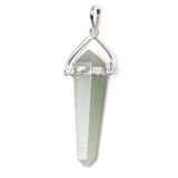 Aventurine, silver plated lace pendant