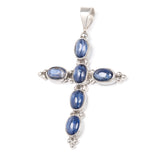 Kyanite, cross pendant in silver