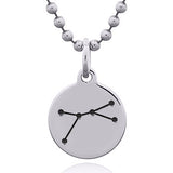 Zodiac sign, cancer constellation silver pendant