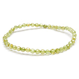 Peridot, fasettslipat armband 4 mm
