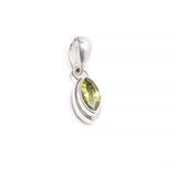 Peridot, pendant in ellipse silver