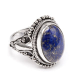 Lapis Lazuli, silverring med filigran